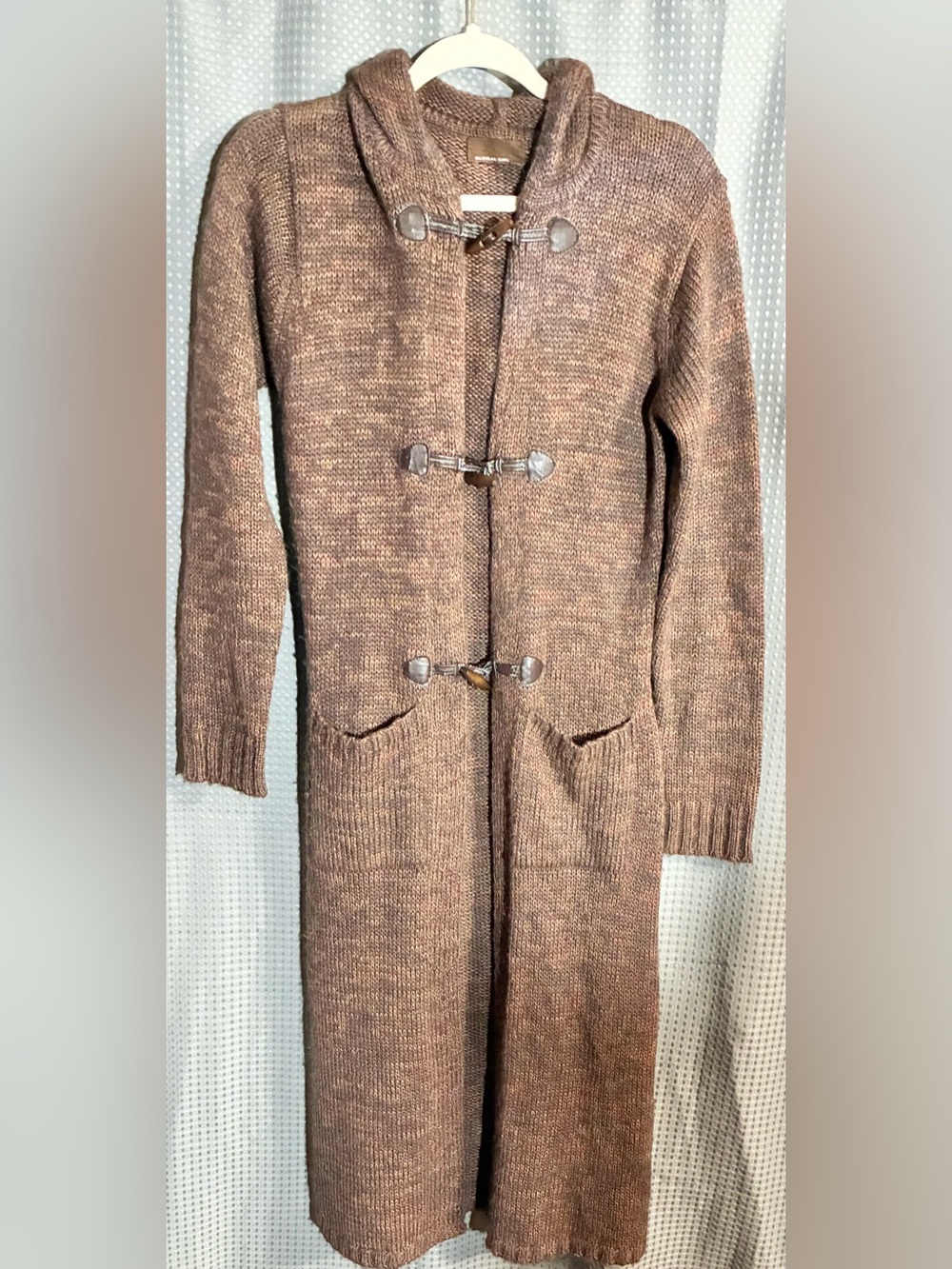 Only Global Girl Wool Mohair Long Cardigan Sweater S Toggles 90s Y2K Academia